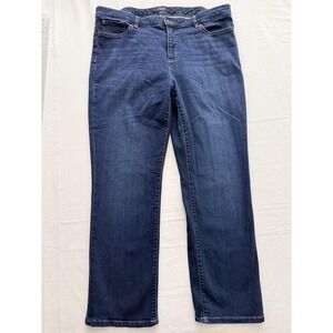 Chaps Straight Jeans Womens 16 Blue Med Wash High Rise Stretch Denim 36x30